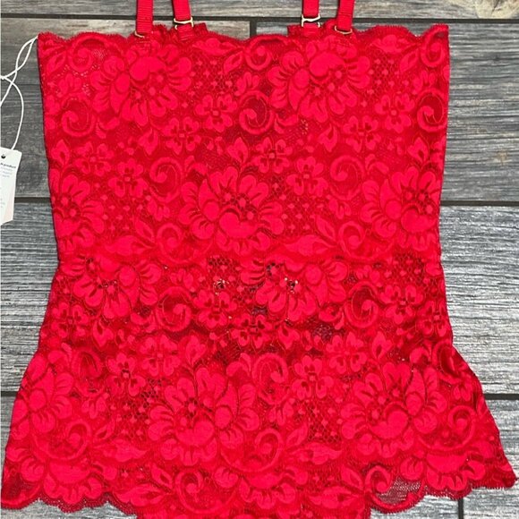 NWT $98 We Are HAH Free People Spinster Reversible Bodysuit XL Siren Red Top - Picture 9 of 16